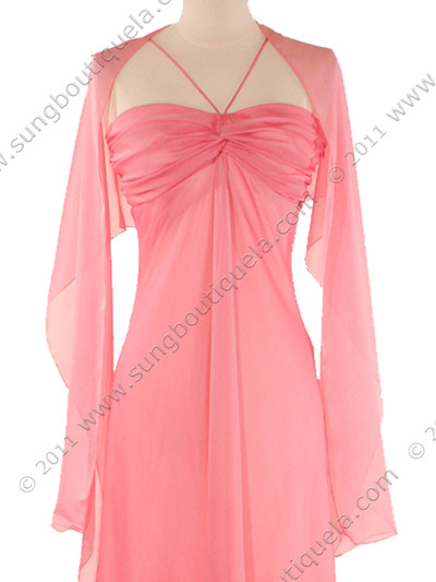 2831 Pretty-n-Pink Chiffon Evening Dress - Pink, Alt View Medium