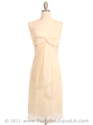 2832 Cream Chiffon Cocktail Dress, Cream