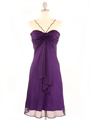 2832 Purple Chiffon Cocktail Dress - Purple, Front View Thumbnail