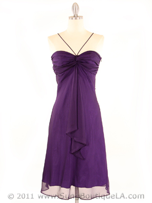 2832 Purple Chiffon Cocktail Dress, Purple