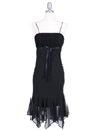 2834 Black Chiffon Cocktail Dress - Black, Front View Thumbnail