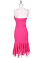 2834 Fuschia Chiffon Cocktail Dress - Fuschia, Back View Thumbnail