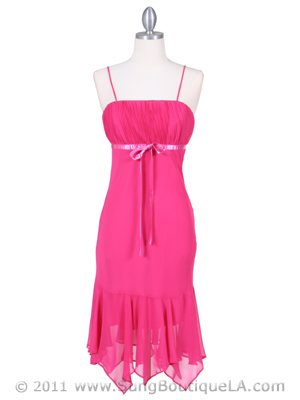 2834 Fuschia Chiffon Cocktail Dress, Fuschia