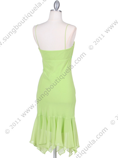 2834 Lime Chiffon Cocktail Dress - Lime, Back View Medium
