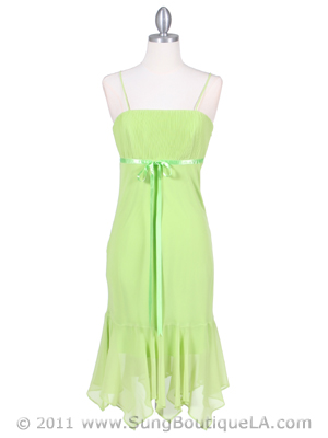 2834 Lime Chiffon Cocktail Dress, Lime