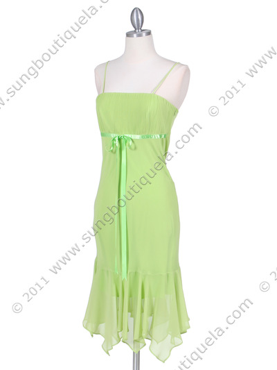 2834 Lime Chiffon Cocktail Dress - Lime, Alt View Medium