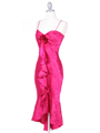2843 Fuschia Crinkled Charmeuse Cocktail Dress - Fuschia, Alt View Thumbnail