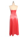 2847 Coral Strapless Satin Evening Gown - Coral, Back View Thumbnail