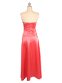2847 Coral Strapless Satin Evening Gown - Coral, Back View Thumbnail