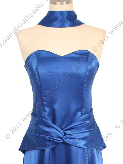 2847 Royal Blue Strapless Satin Evening Gown - Royal Blue, Alt View Medium