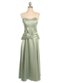 2847 Sage Strapless Satin Evening Gown - Sage, Front View Thumbnail