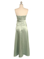 2847 Sage Strapless Satin Evening Gown - Sage, Back View Thumbnail