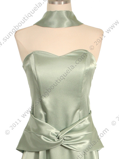 2847 Sage Strapless Satin Evening Gown - Sage, Alt View Medium