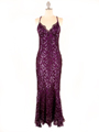 2861 Purple Spandex Evening Dress - Purple, Front View Thumbnail