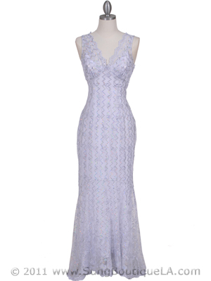 2884 White Lace Evening Dress, White