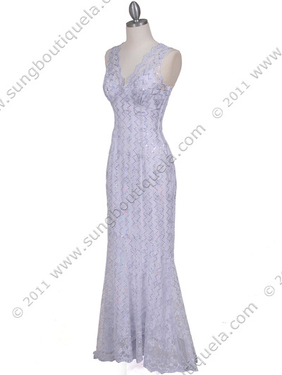 2884 White Lace Evening Dress - White, Alt View Medium