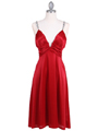 2949 Red Satin Cocktail Dress - Red, Front View Thumbnail