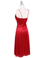 2949 Red Satin Cocktail Dress - Red, Back View Thumbnail