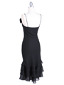 2979 Black Ruffle Layers Bottom Dress - Black, Back View Thumbnail