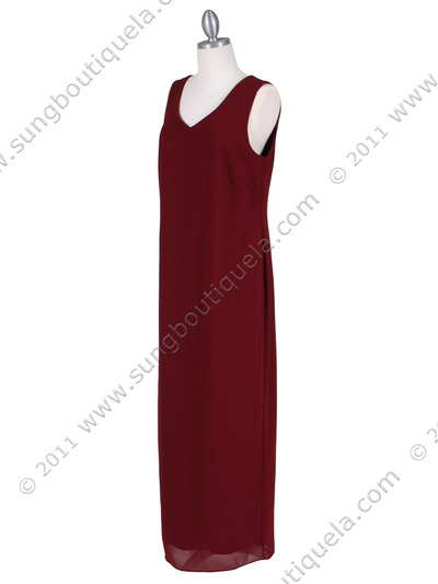 3006 Burgundy Giltter 2 piece Evening Dress - Burgundy, Alt View Medium