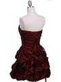 3054 Burgundy Taffeta Cocktail Dress - Burgundy, Back View Thumbnail