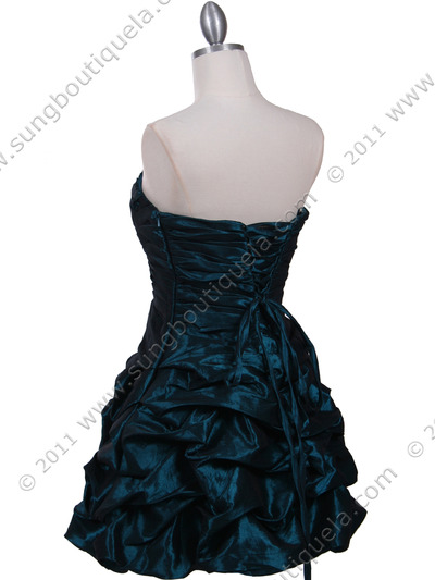 3054 Jade Taffeta Cocktail Dress - Jade, Back View Medium