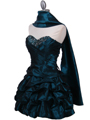 3054 Jade Taffeta Cocktail Dress - Jade, Alt View Thumbnail