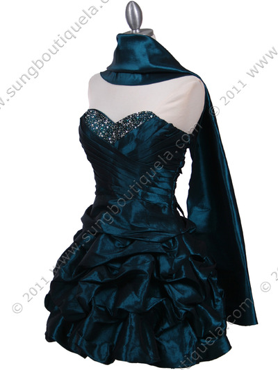 3054 Jade Taffeta Cocktail Dress - Jade, Alt View Medium