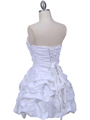 3054 White Taffeta Cocktail Dress - White, Back View Thumbnail