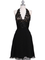 3059 Black Halter Cocktail Dress - Black, Front View Thumbnail