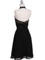 3059 Black Halter Cocktail Dress - Black, Back View Thumbnail