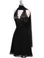 3059 Black Halter Cocktail Dress - Black, Alt View Thumbnail