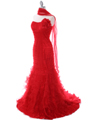 3063 Red Lace Prom Dress - Red, Alt View Thumbnail