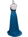3066 Jade Halter Beaded Chiffon Prom Evening Dress - Jade, Back View Thumbnail