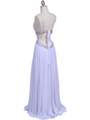 3072 White Beaded Chiffon Prom Evening Dress - White, Back View Thumbnail