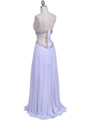 3072 White Beaded Chiffon Prom Evening Dress - White, Back View Thumbnail