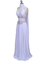 3072 White Beaded Chiffon Prom Evening Dress - White, Alt View Thumbnail