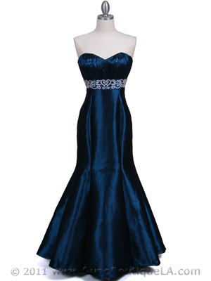 3073 Jade Strapless Tafetta Evening Gown, Jade