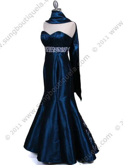 3073 Jade Strapless Tafetta Evening Gown - Jade, Alt View Medium