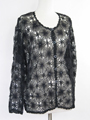 31-232 Black Laced Cardigan - Black, Front View Thumbnail