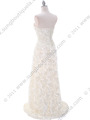 3152 Ivory Rosette Prom Evening Dress - Ivory, Back View Thumbnail