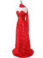 3152 Red Rosette Prom Evening Dress - Red, Alt View Thumbnail
