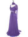 3161 Purple Chiffon Evening Dress - Purple, Alt View Thumbnail
