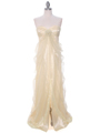 3181 Champagne Lace Strapless Evening Dress - Champagne, Front View Thumbnail