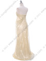 3181 Champagne Lace Strapless Evening Dress - Champagne, Back View Thumbnail