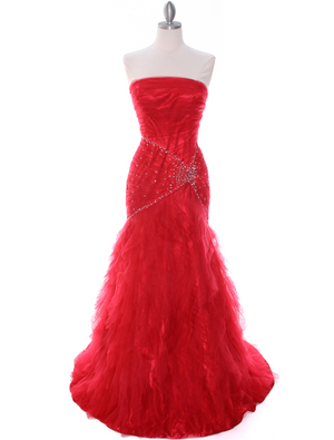 3182 Red Prom Evening Dress, Red