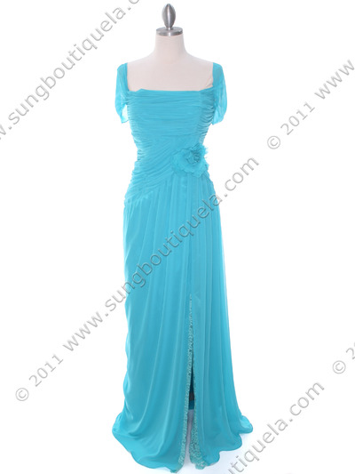 3198 Jade Chiffon Mother of The Bride Dress - Jade, Front View Medium