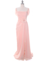3198 Nude Chiffon Evening Dress - Nude, Front View Thumbnail