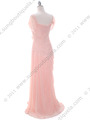 3198 Nude Chiffon Evening Dress - Nude, Back View Thumbnail