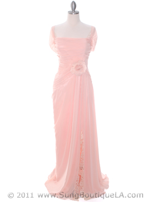 3198 Nude Chiffon Evening Dress, Nude